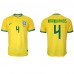 Cheap Brazil Marquinhos #4 Home Football Shirt World Cup 2022 Short Sleeve